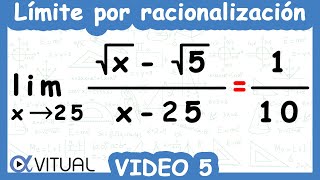 Límite Indeterminado 00 por Racionalización  Video 5 de 5 [upl. by Iralam10]