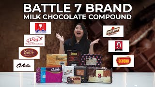 BATTLE 7 BRAND MILK CHOCOLATE COMPOUND  Tulip Van Houten Colatta Lagie Diamond Elmer Schoko [upl. by Marnie]