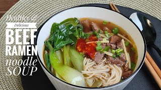 Easy homemade Beef Ramen Noodle restaurant grade Soup recipe [upl. by Nathanial]