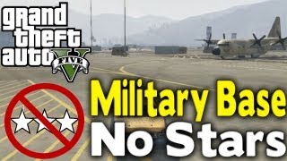 GTA 5  GET INTO MILITARY BASE WITH NO STARS How To  Tutorial GTA V [upl. by Pascasia210]