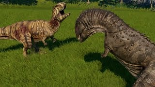 Jurassic World Evolution  Majungasaurus vs Metriacanthosaurus 1080p 60FPS [upl. by Pangaro]