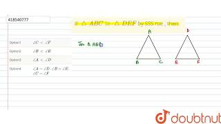 If triangle ABC cong triangle DEF by SSS rue  then  CLASS 7  Congruence of Triangles  MATHS [upl. by Nike]