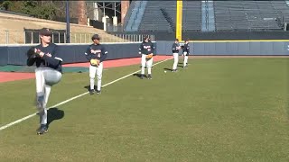 UVA baseball team holds first practice of the season [upl. by Ynatterb]