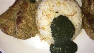 VIANDE DE VEAU ET MOLOKHEYA  لحمة بتلو مع ملوخية ناشفة ورز [upl. by Lamori709]