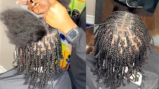 Starter locs With Two Strand Twist  Double Strand Twist for Men  Protective Style for Men [upl. by Moshell]