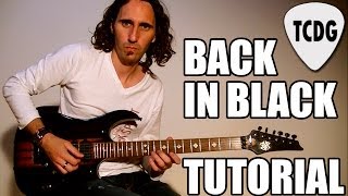 Como tocar Back in Black en guitarra eléctrica ACDC Tutorial fácil para principiantes TCDG [upl. by Anaiuq]