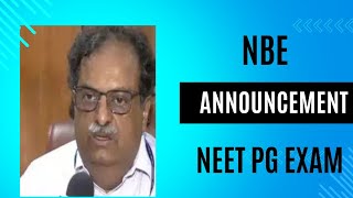 NBE Announcement on Neet Pg Exam date  Neet pg exam date 2024  neet pg update 2024 [upl. by Ettennor]