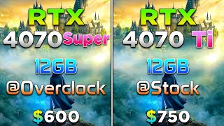 RTX 4070 SUPER 12GB Overclock vs RTX 4070 Ti 12GB Stock  PC Gameplay Tested [upl. by Skelton250]