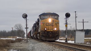 Last Train through the CH105 Searchlights at Mulliken MI 13124 [upl. by Joyce487]