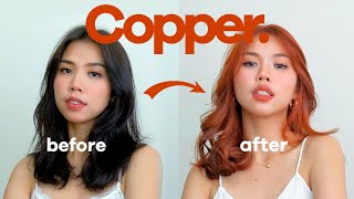 Dyeing my black henna hair to copper red  NO BLEACH [upl. by Oalsinatse]