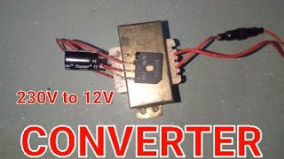 AC 230V to DC 12V converter using 1A transformer bridge rectifire and 2200uf condensers simple [upl. by Ihsir]