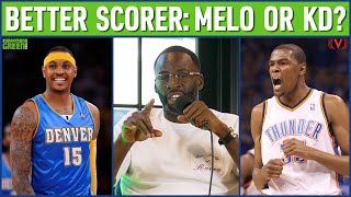 Why Kevin Durant is NOT a better scorer than Carmelo Anthony in their primes  Draymond Green Show [upl. by Emsoc948]