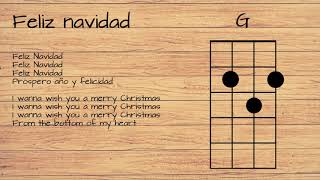 Feliz Navidad I wanna wish you a merry christmas UKULELE TUTORIAL W LYRICS [upl. by Areik430]