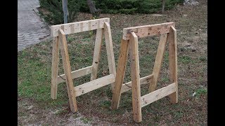 cavalletti con vecchi pallet fai da te homemade sawhorse with pallets [upl. by Haelak]