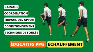 Athlétisme  Running  Exercices éducatifs PPG  Technique foulée coordination appuis gainage [upl. by Eluk157]