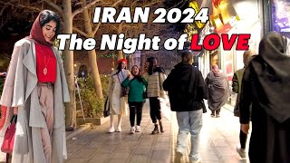 Walking in Valentines Night In the Busy Street of Mashhad IRAN  ایران ولنتاین [upl. by Durrell]