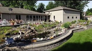 Large Private Model Railroad RR LGB G Scale Gauge Train Layout of Dennis Cipcichs awesome trains [upl. by Aneloj]