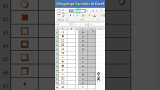 Wingdings Font Style Symbol In Excel excel exceltips exceltutorial msexcel microsoftexcel [upl. by Andra]