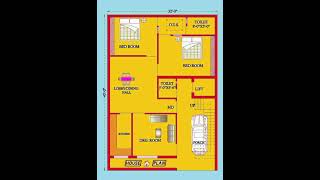 32X45Houseplanhow to create house planhappy happy 2dhomedesignplandrawing [upl. by Onaivlis]