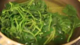 HOW TO PREPARE SWEET POTATO LEAVESSLIPSSHOOTS FOR A FILIPINO SALAD RECIPE [upl. by Lyell444]