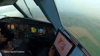 Airbus A321 landing in Stormy GENEVA Cockpit View [upl. by Vanden949]