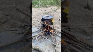 Skill Making a stove from used bottles 🔥camping bushcraft outdoors survival [upl. by Yanehc]