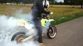 Husqvarna 610 supermotard burn [upl. by Lleunamme]