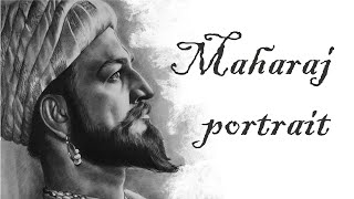 Shivaji Maharaj  Chhatrapati Shivaji Maharaj portrait Shivaji Maharaj portrait step by step [upl. by Goldwin27]