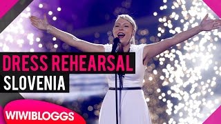 Slovenia ManuElla quotBlue And Redquot semifinal 2 dress rehearsal  Eurovision 2016  wiwibloggs [upl. by Konrad]