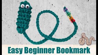 bookmark worm easy beginner crochet pattern [upl. by Sergent610]