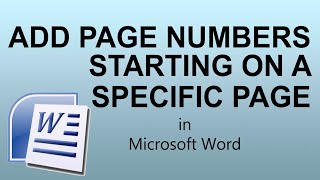 How to Set Page Numbers Starting from a Specific Page in Microsoft Word [upl. by Edmee]