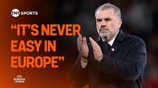 Ange Postecoglou reacts to Tottenhams tough win against Ferencvaros 💪 UEL [upl. by Mary]