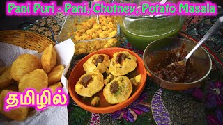 Pani Puri  in Tamil  Pani  Chutney  Potato Masala  Recipes [upl. by Janot]