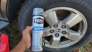 FLAT TIRE FAST FIX  SuperTech Tire Sealant amp Inflator  Seal puncture amp inflate the tire in minutes [upl. by Dieterich]