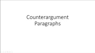 Counterargument paragraphs [upl. by Eonak938]