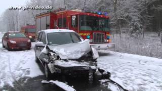 15022013  WalldorfOftersheim  Mehrere Glätteunfälle auf der B 291 nach Schneefall [upl. by Anikehs]