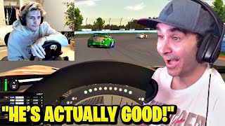 Summit1g Reacts to xQc LEARNED How to DRIVE in Sim Racing  CRAZY Race [upl. by Terhune]