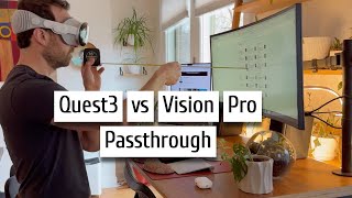 Passthrough Test on Quest 3 vs Vision Pro [upl. by Aicatsan708]