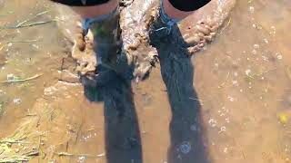 Walking in rubber boots Totally dirty and flooded [upl. by Aihsiyt]