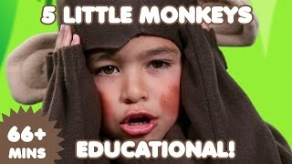 5 Little Monkeys  60 Mins of Educational Songs for Kids  Nursery Rhymes [upl. by Maiah930]