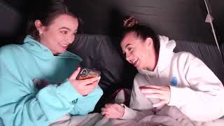 24 Hour Overnight Camping Challenge in Our Back Yard  Merrell Twins [upl. by Enomis968]