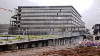 Cwmbran County Hall Demolition Time Lapse [upl. by Aislehc]