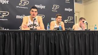 Zach Edey Cam Heide and Braden Smith talk Rutgers postgame 22224 [upl. by Oniram]