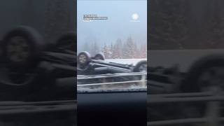 Snow Causes Accidents Strands Drivers on I70 in Colorado [upl. by Tamer]