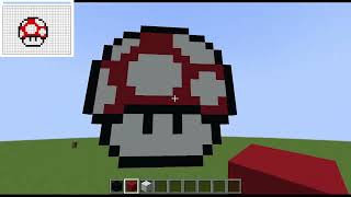 Mushroom Pixel Art  Minecraft Creative Build No Commentary [upl. by Seel]