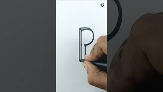 P 3D DRAWING🧑🏻‍🎨 HOW TO DRAW 3D CAPITAL LETTER P art shorts youtubeshorts 3d debanjanarts [upl. by Seyah666]