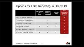 PT 2 Options for FSG Reporting in Oracle BI Migrating FSG Reports To Oracle BI Applications [upl. by Lluj728]