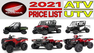 HONDA ATV UTV PRICE LIST 2021 [upl. by Conard]