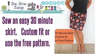 30 minute skirt  sew an easy stretch skirt in minutes [upl. by Ytteb799]