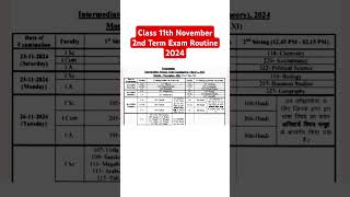 Class 11th November Monthly Exam routine 2024 ।। Exam Date Class 11th [upl. by Ecyac35]